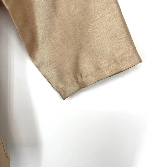 JM Collection Womens Size 6P Petite Gold Wrap Formal Blouse Shirt Top Elegant - Picture 5 of 8
